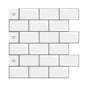 Adhesive Kitchen & Bathroom Wall Tile Removable Easy DIY Waterproof Peel and Stick Backsplash Tile Smart Wall Sticker