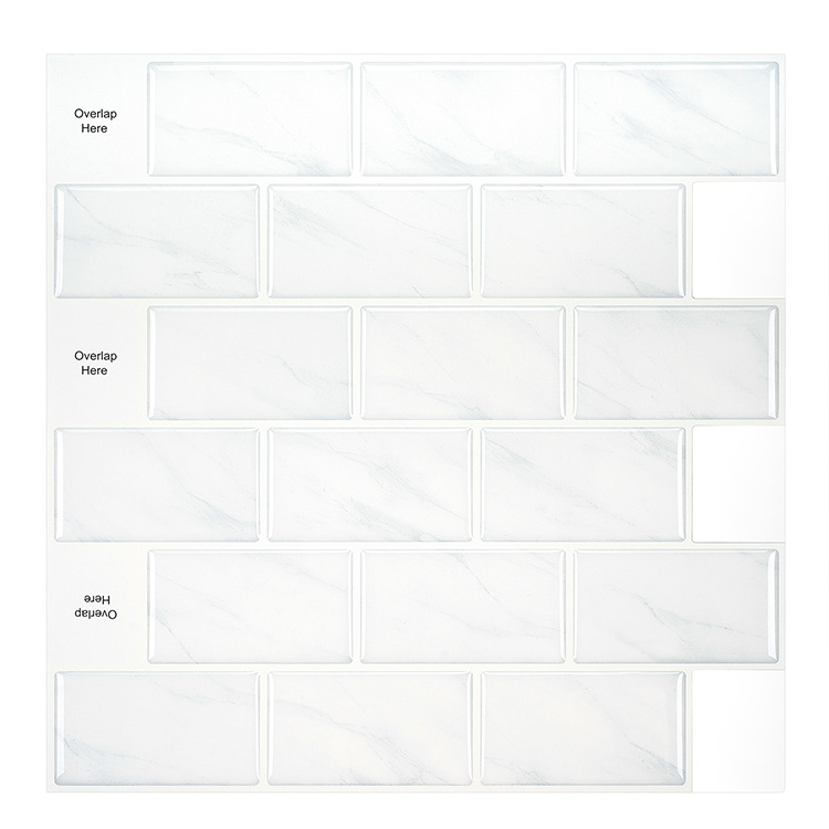 white subway home wall decor 3d diy sticker peel and stick self adhesive vinyl backsplash wall tiles