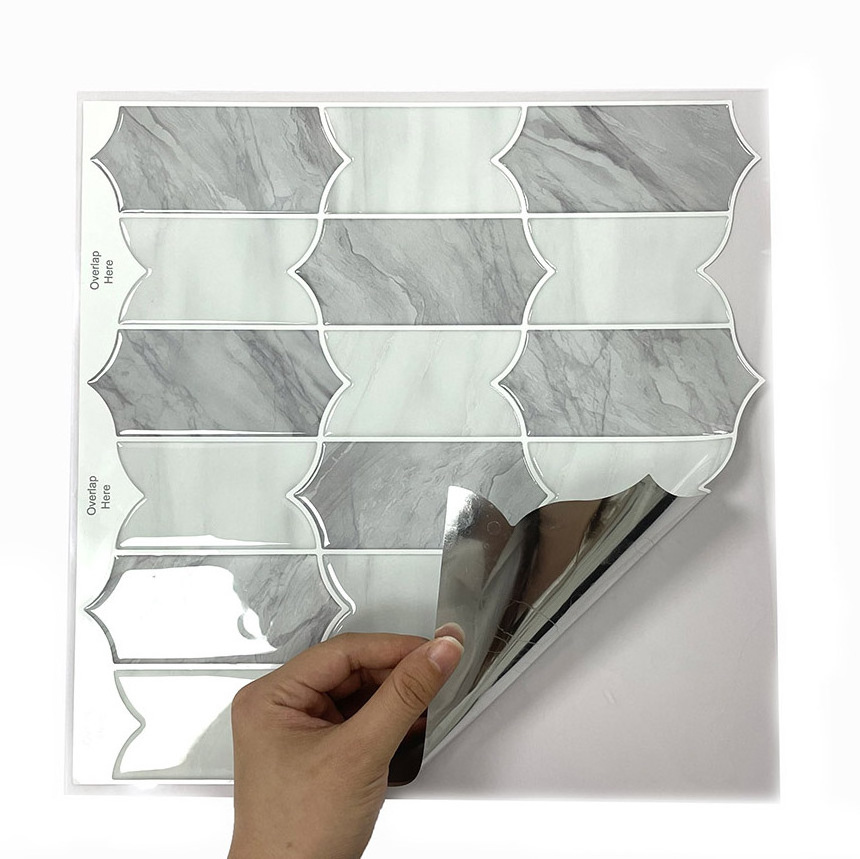 Peel and Stick on Tiles Waterproof Marble Look self adhesive wall tiles grey soft ceramic tile for interior wall decoration