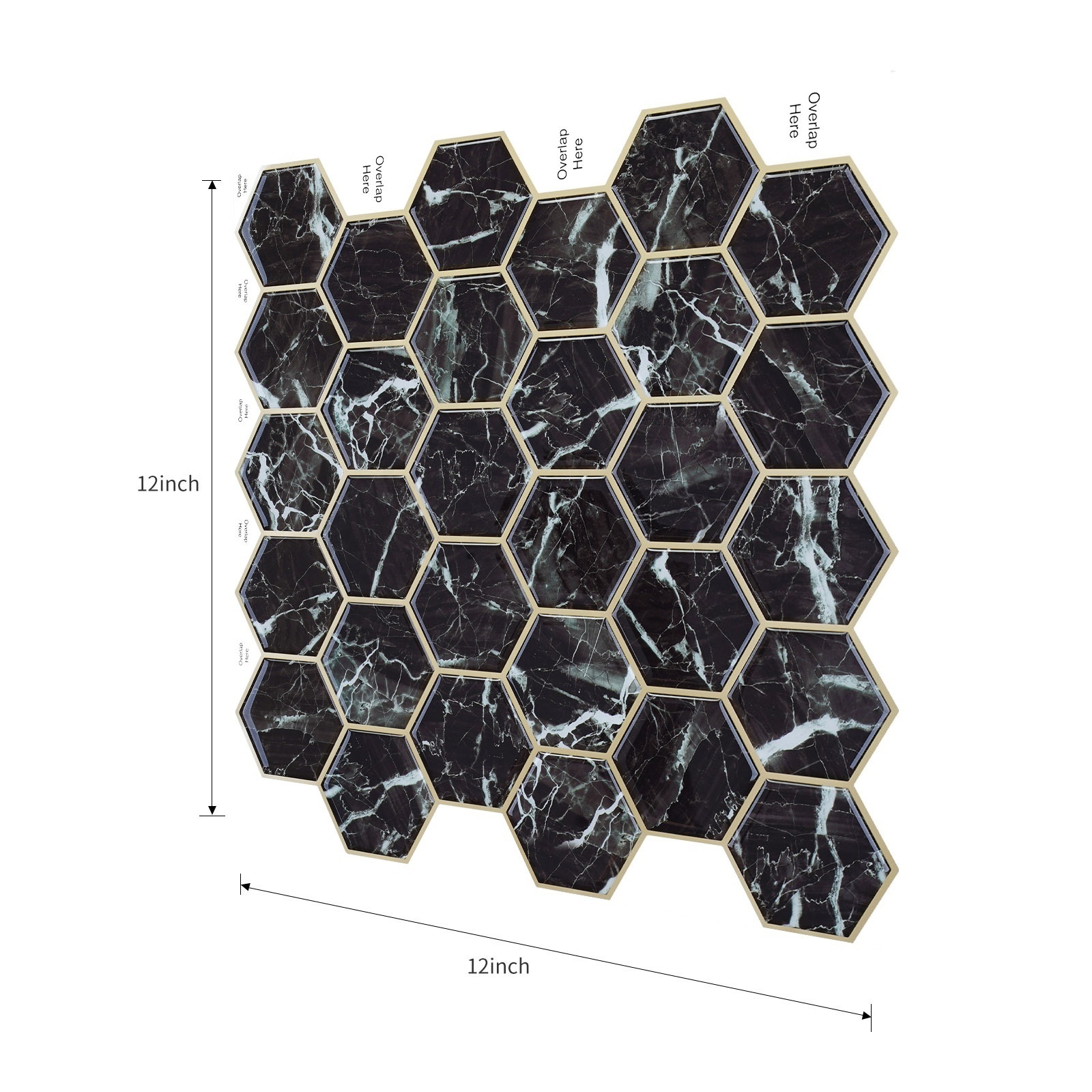 peel and stick backsplash hexagon self adhesive mosaic sticker pvc vinyl 3d wallpaper decor tiles for living room