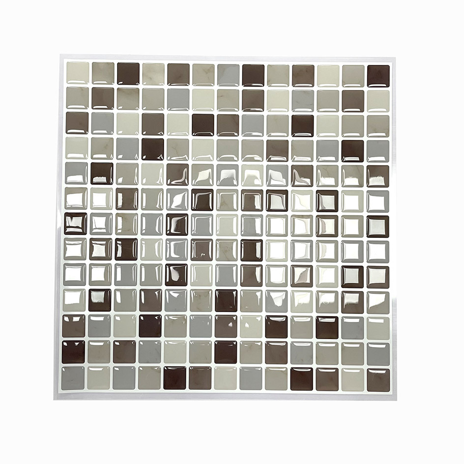 Brown Mosaic Self Adhesive Wall Tiles for Bathroom Shower Kitchen Art 3d Peel and Stick Backsplash Wall Tile