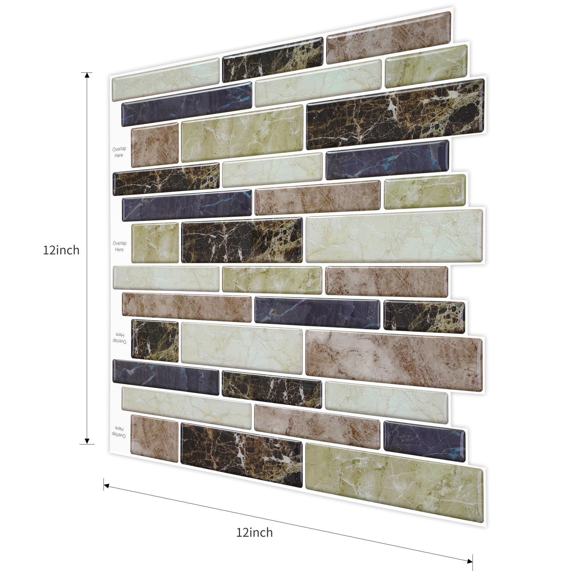 Marble Vinyl Sticker Self Adhesive Wallpaper 3D Peel and Stick Square Wall Tiles for Kitchen and Bathroom Backsplash