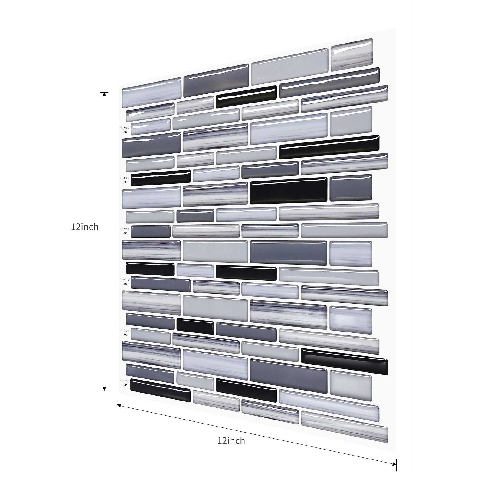 Factory price self-adhesive peel and impress sticky marble mosaic strip tile backsplash