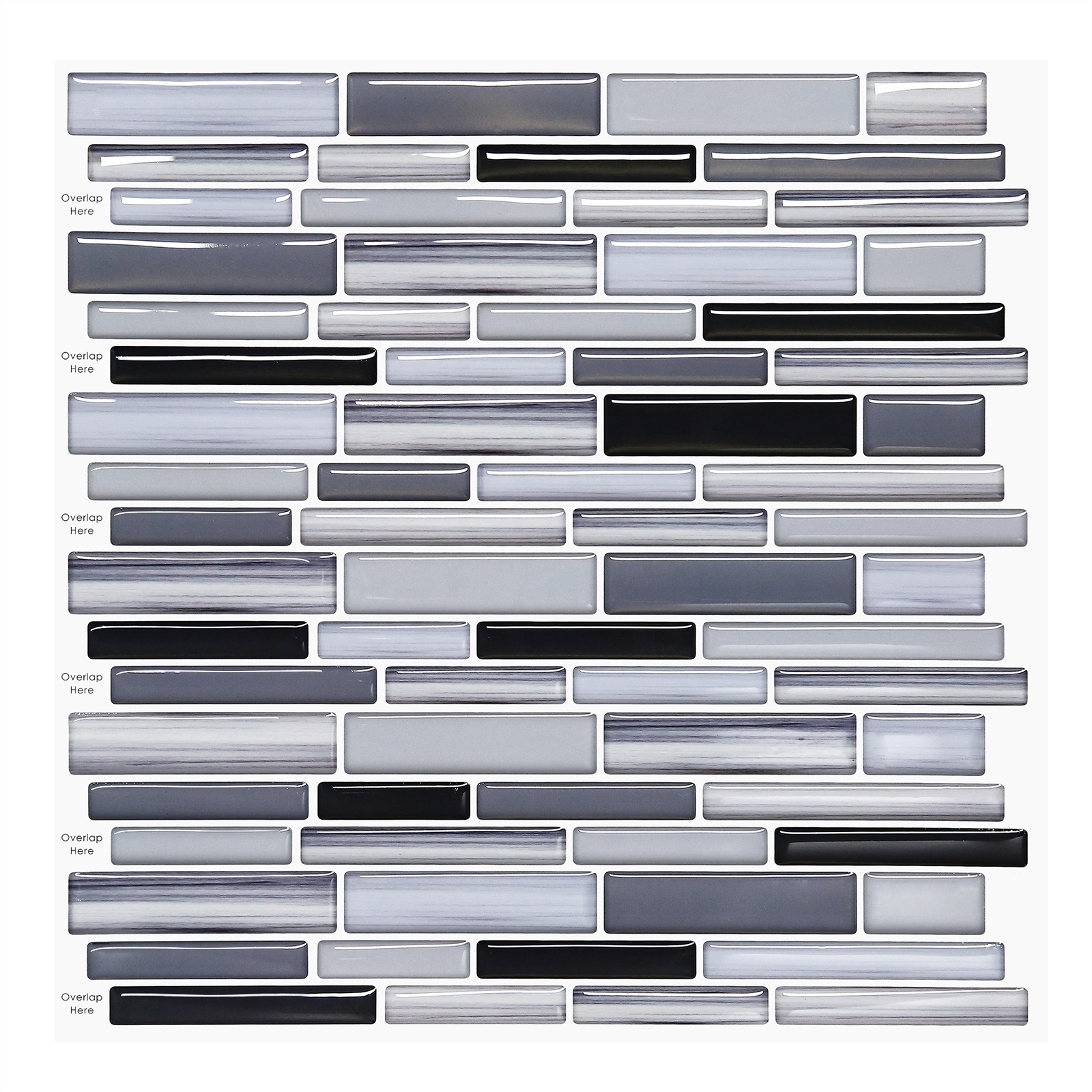 Factory price self-adhesive peel and impress sticky marble mosaic strip tile backsplash