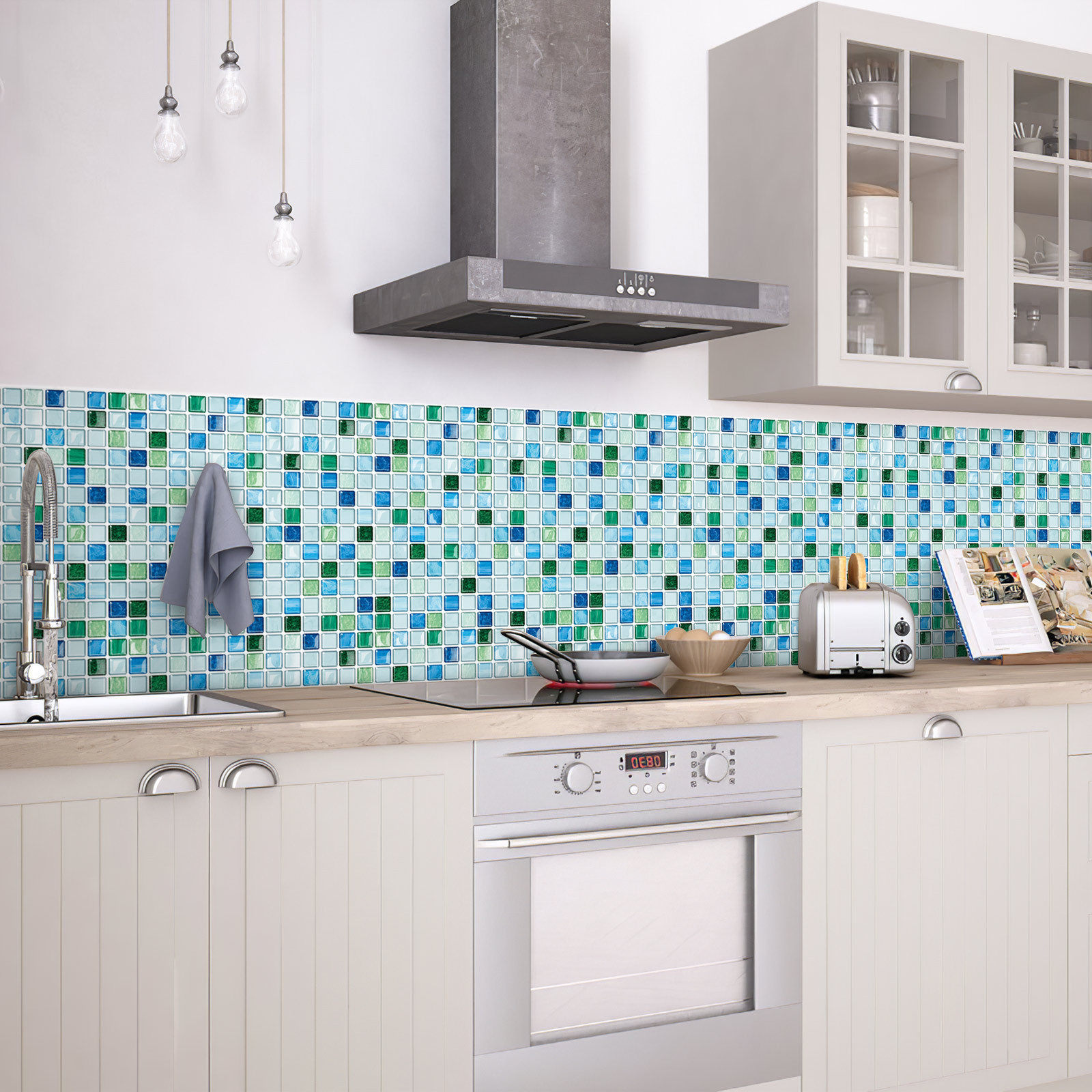 Peel and Stick Backsplash Tiles for Kitchen, Self Adhesive 3D Wall Sticker Stick on Tiles