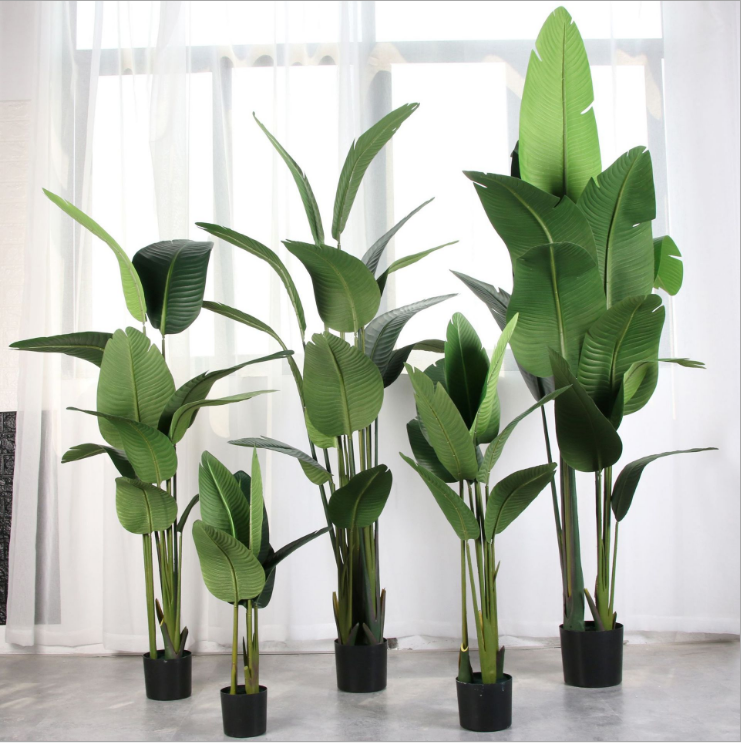 Wholesale Simulation Green Plant Decoration Indoor artificial traveler banana tree Bonsai Artificial Plants Trees