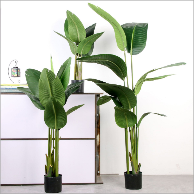 Wholesale Simulation Green Plant Decoration Indoor artificial traveler banana tree Bonsai Artificial Plants Trees