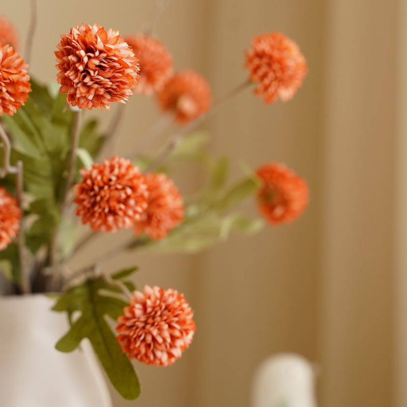 Artificial 5 head dandelion wedding home decoration silk dandelion flowers flower ball chrysanthemum artificial flower