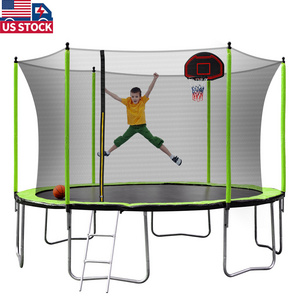 US local delivery wholesale 366cm trampoline with spring padding and safety net