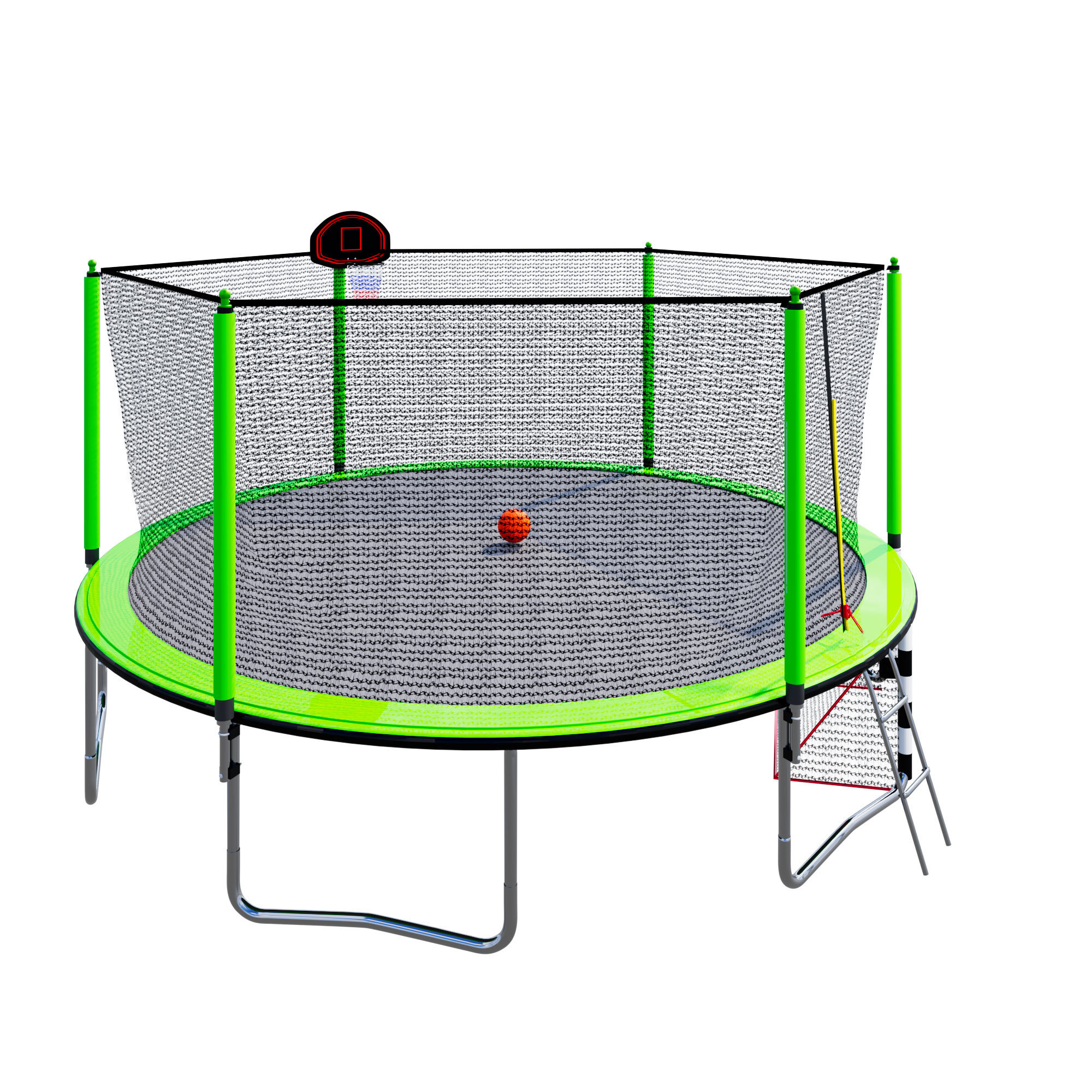 Upgraded 8FT 10FT 12FT 15FT 16FT Trampolines with Enclosure Net and Ladder, ASTM Approved Outdoor High-Capacity Family Yard