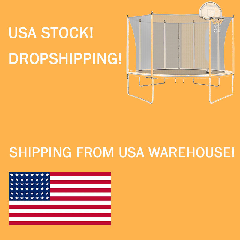 US local delivery wholesale 366cm trampoline with spring padding and safety net