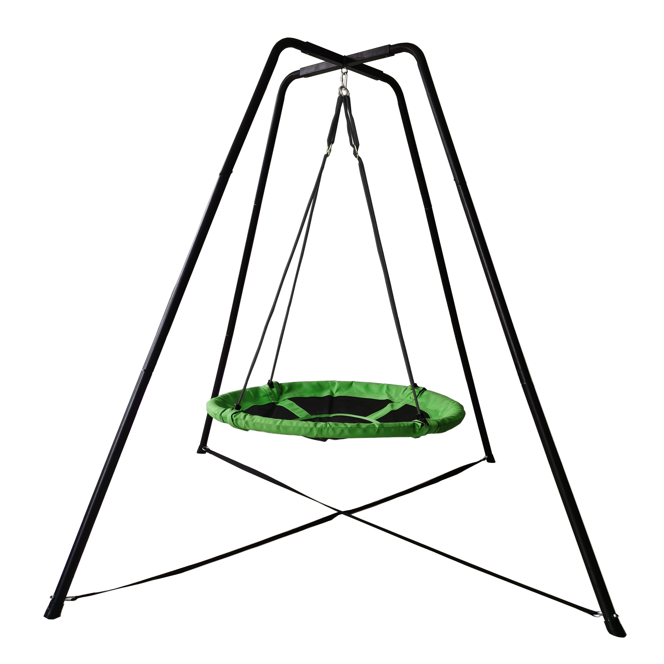 Heavy Duty Kid Swing Set for Backyard, Baby Saucer Swing Indoor Outdoor Play Folding Metal Stand