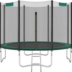 Trampoline, Round Garden Trampoline with Safety Net, with Ladder and Padded Poles, Safety Cover, TUV Rheinland Tested, Safe