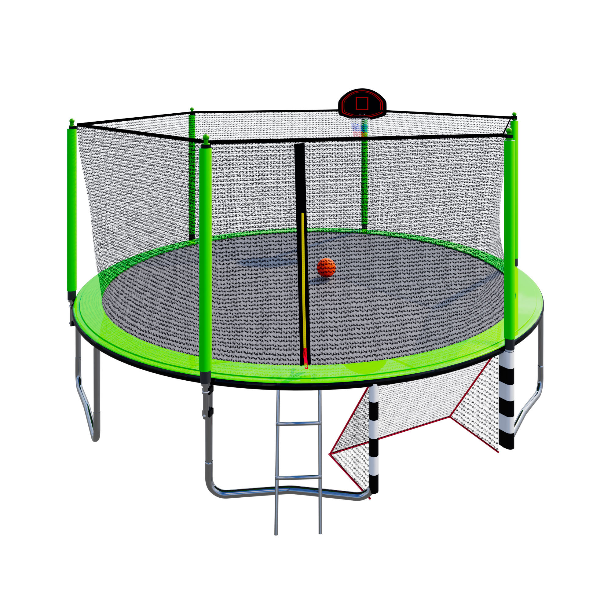 Upgraded 8FT 10FT 12FT 15FT 16FT Trampolines with Enclosure Net and Ladder, ASTM Approved Outdoor High-Capacity Family Yard