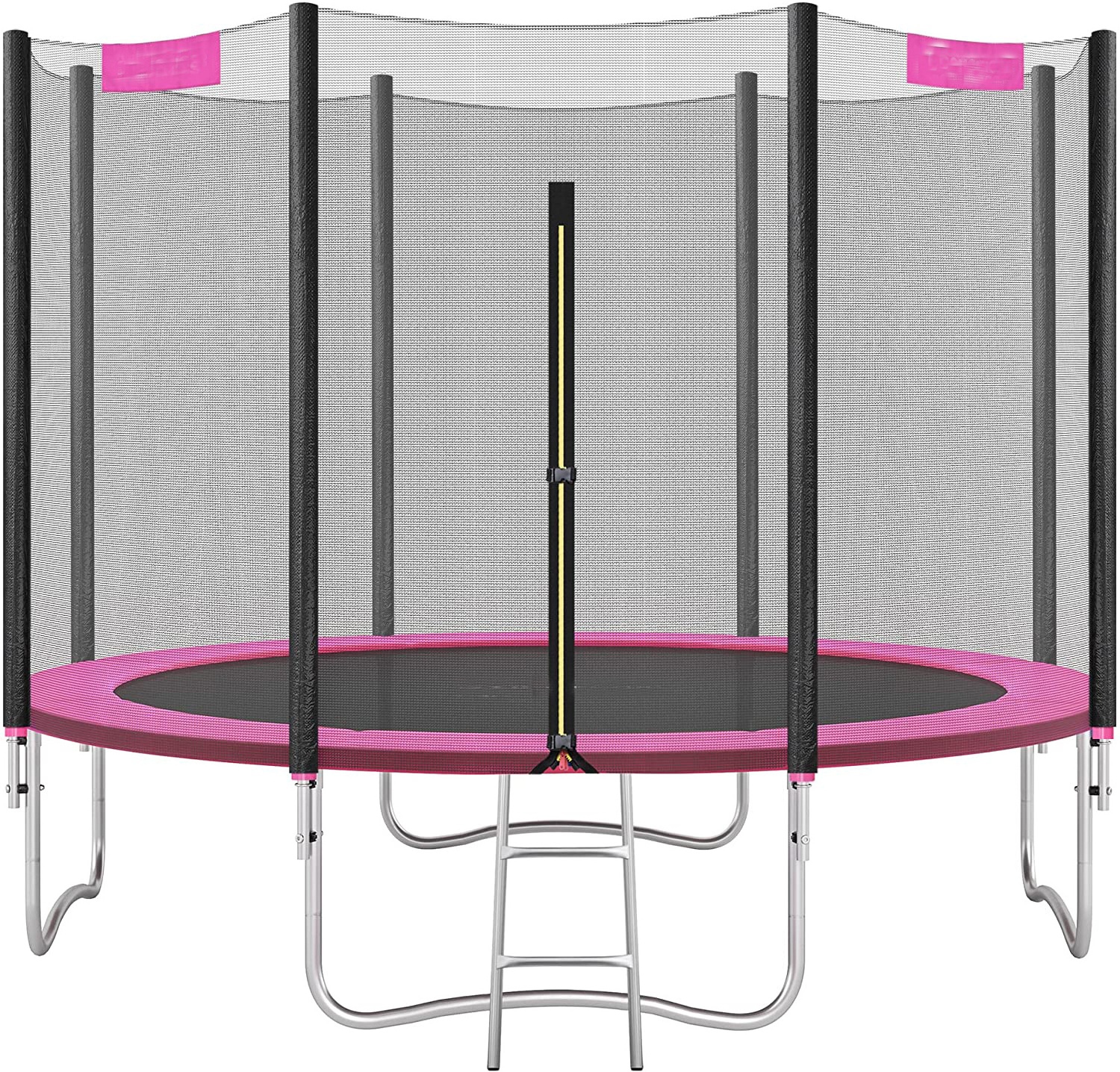 Outdoor Trampoline - Garden Trampoline Complete Set with Sturdy U-Legs, Internal Net, Jumping Mat and Ladder