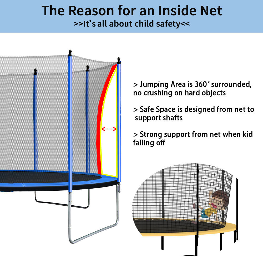 US local delivery 10ft Trampoline With Safety Enclosure Net spring ASTM Approved