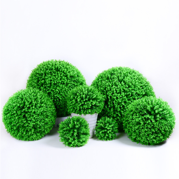 JS Green Boxwood Buxus Grass Topiary Hanging Balls artificial topiary ball