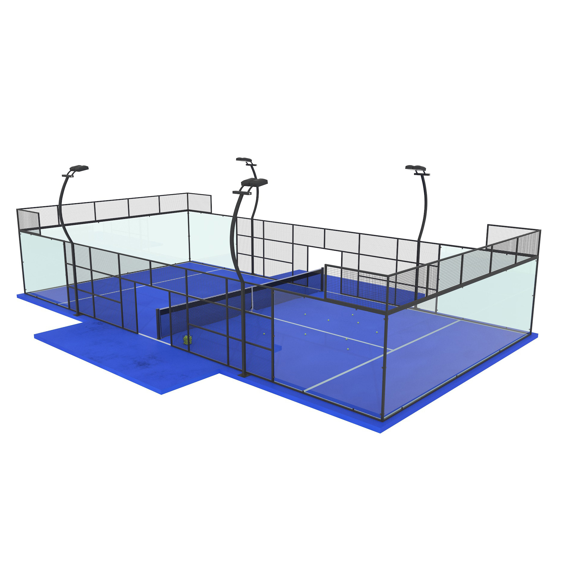 JS Customized Durable Large Frame Panoramic Supplier Terrain De Padel Outdoor Indoor Portable Padel Tennis Court  For Sale