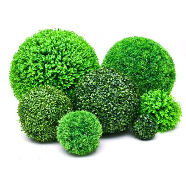 JS Green Boxwood Buxus Grass Topiary Hanging Balls artificial topiary ball