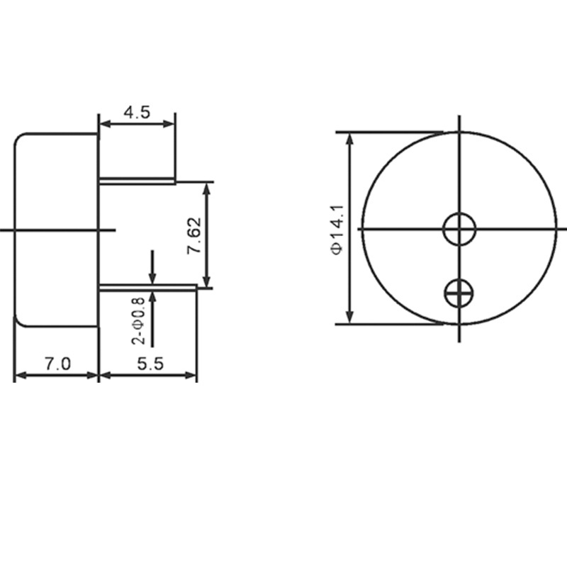 12v piezo buzzer with small cubage HYD-1407B DC12Vp-p Continuous Acoustic Sounder Buzzer 1407B Active Piezoelectric Buzzer