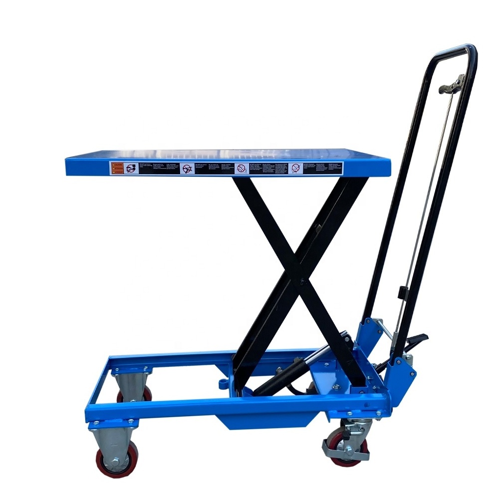 JS Lift Table Manual 150kg 250kg 500kg 750kg 1Ton Single Cylinder Hydraulic Mobile Scissor Lift Tables