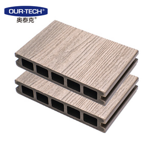 Co-extrusion wpc decking waterproof wood plastic floor wood plastic composite hollow wpc decking 148*26mm