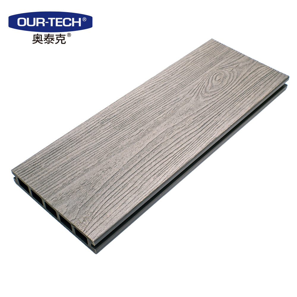 Co-extrusion wpc decking waterproof wood plastic floor wood plastic composite hollow wpc decking 148*26mm