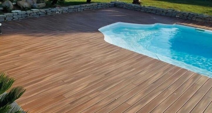 New Tech Waterproof wpc wood floor tiles high quality deck tiles decking outdoor wood floor 146*22mm