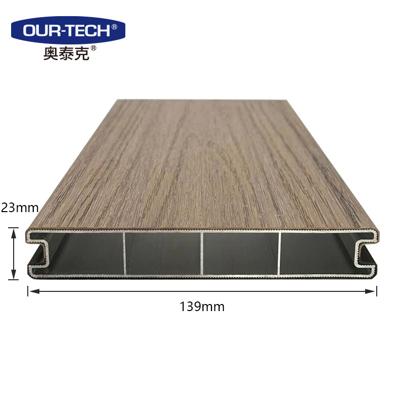 Aluminum plastic composite outdoor decking waterproof WPC Co-extruded flooring deck swimming pool garden floor boards 139*23mm