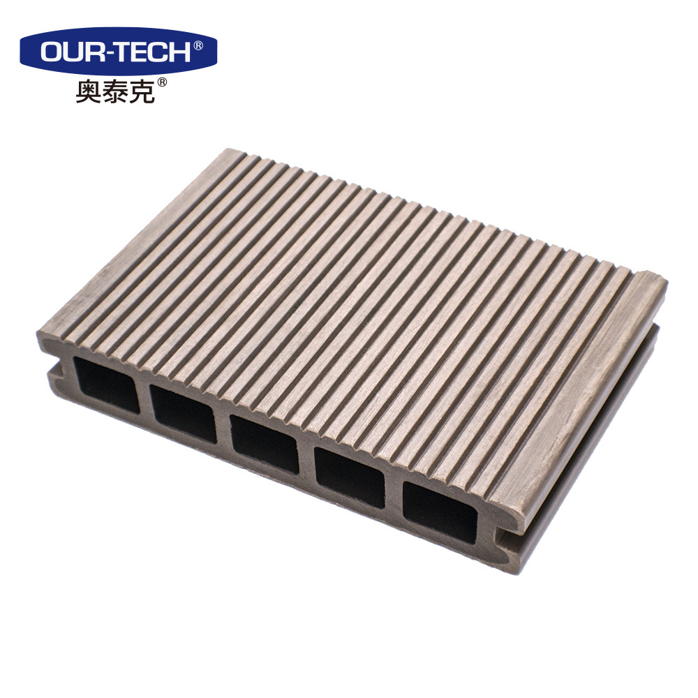 Co-extrusion wpc decking waterproof wood plastic floor wood plastic composite hollow wpc decking 148*26mm