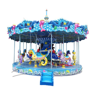 Factory Price Amusements Park Rides Kids Mini Mobile Trailer Mounted Portable Small Merry Go Round Carousel For Sale