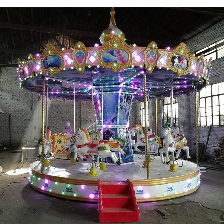 Electric Fiberglass Commercial Carousel Horses Merry Go Round For Sale