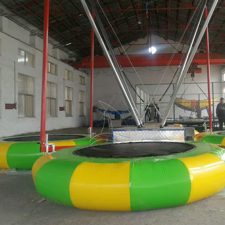 Small playground product amusement attraction small kids bungee jumping trampoline for sale