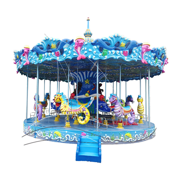 Fairground 16 seats carousel Swing Carousel Amusement park Rotating Merry Go Round for kids