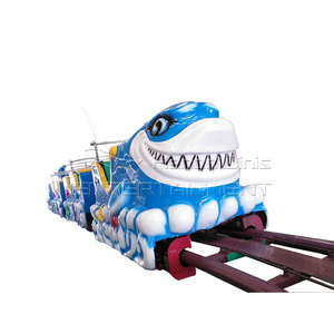 Kids ride mini amusement attraction shark shaped mini roller coaster for sale