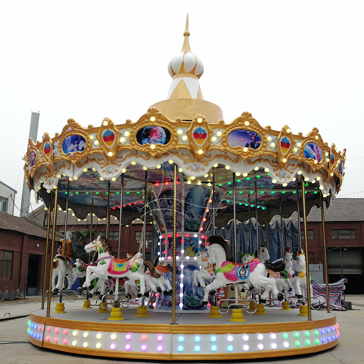 Hot amusement park merry go round luxury swing carousel kids rides for sale