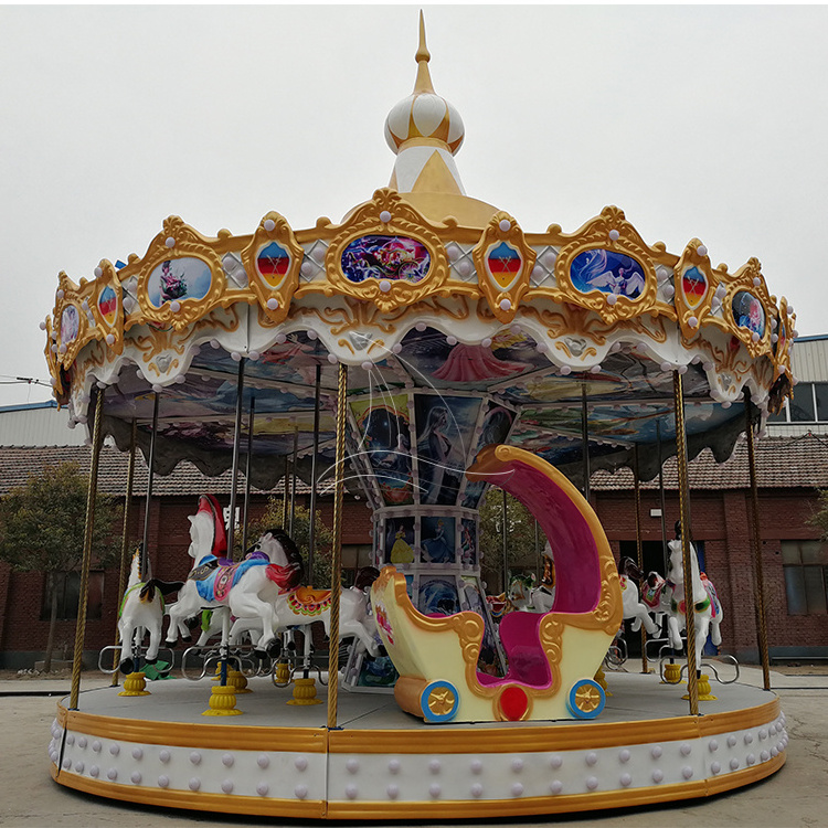 Hot amusement park merry go round luxury swing carousel kids rides for sale