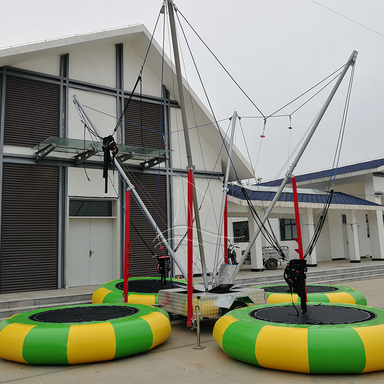 Small playground product amusement attraction small kids bungee jumping trampoline for sale