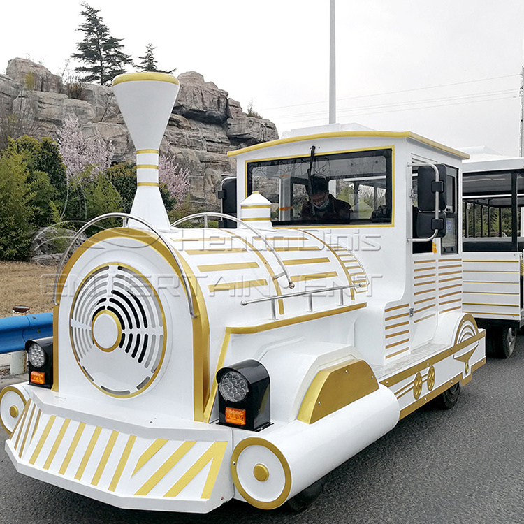 Kids and adult park amusement rides electric tourist road trackless train for sale