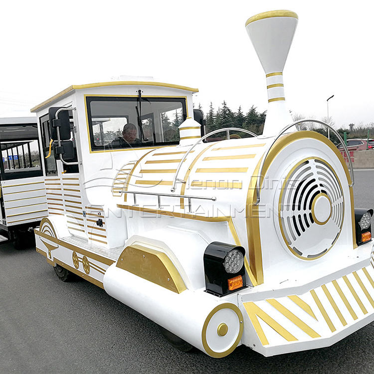 Kids and adult park amusement rides electric tourist road trackless train for sale