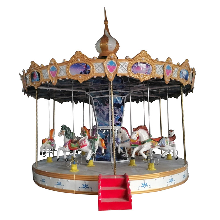 Electric Fiberglass Commercial Carousel Horses Merry Go Round For Sale