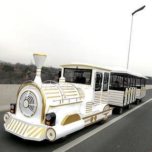 Kids and adult park amusement rides electric tourist road trackless train for sale