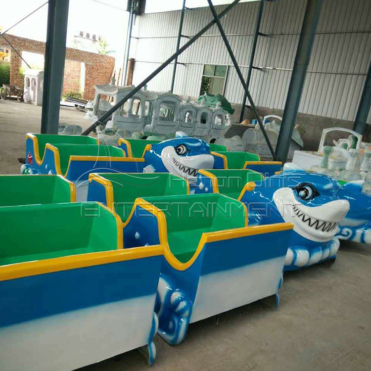 Kids ride mini amusement attraction shark shaped mini roller coaster for sale