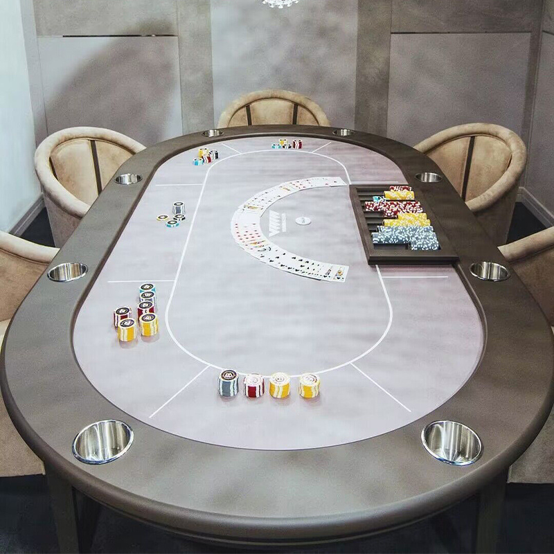 Customisable Italian New Design Round Poker Table for Eight Luxury Poker Table with Dining Table Furniture Set