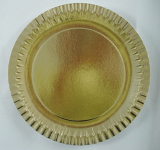 Gold disposable paper food dish