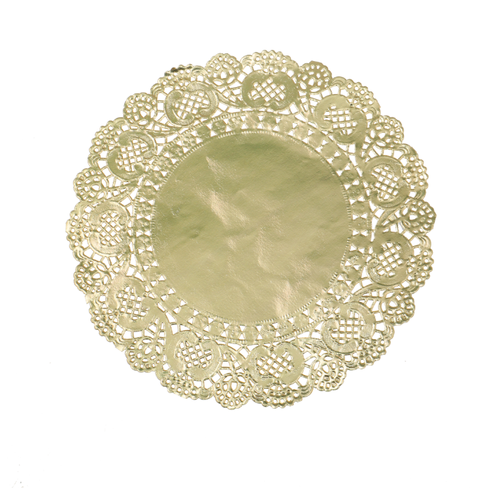 Desktop decoration 3.5 inch Gold Paper doilies / round Lace Doilies/ lace cake mat