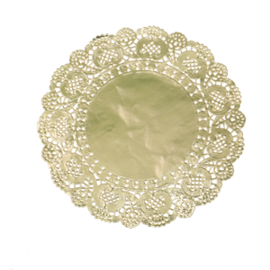 Desktop decoration 3.5 inch Gold Paper doilies / round Lace Doilies/ lace cake mat