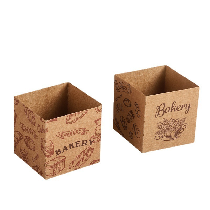 Cupcake Liners Bulk Baking Kraft Paper Cups Square Muffin Cases Disposable Greaseproof Gift Boxes for Bakery