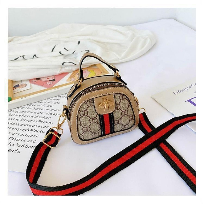 New fashion handbag PU leather cute kids' shoulder bags mini bee personalized children's coin purse for kids girls