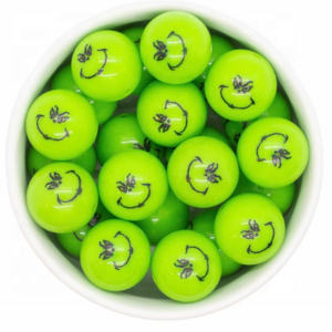 Custom grinch print round beads in bulk DIY Acrylic beads for jewelry making 20mm bubblegum beads for pen making